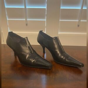 Elegant Black Leather Heels